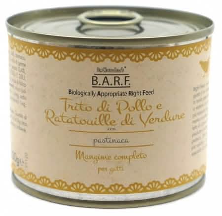 Barf mangime completo per gatto trito di pollo 200 g
