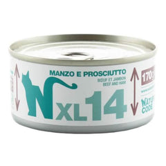 Natural code manzo e prosciutto umido gatto lattina 170 g