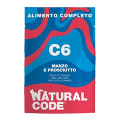 Natural code manzo e prosciutto umido gatto busta 70 g