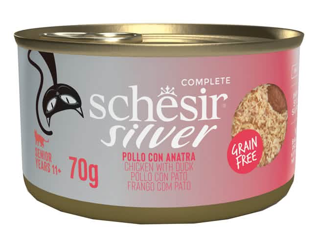 Schesir cat silver m&s pollo con anatra 70 g