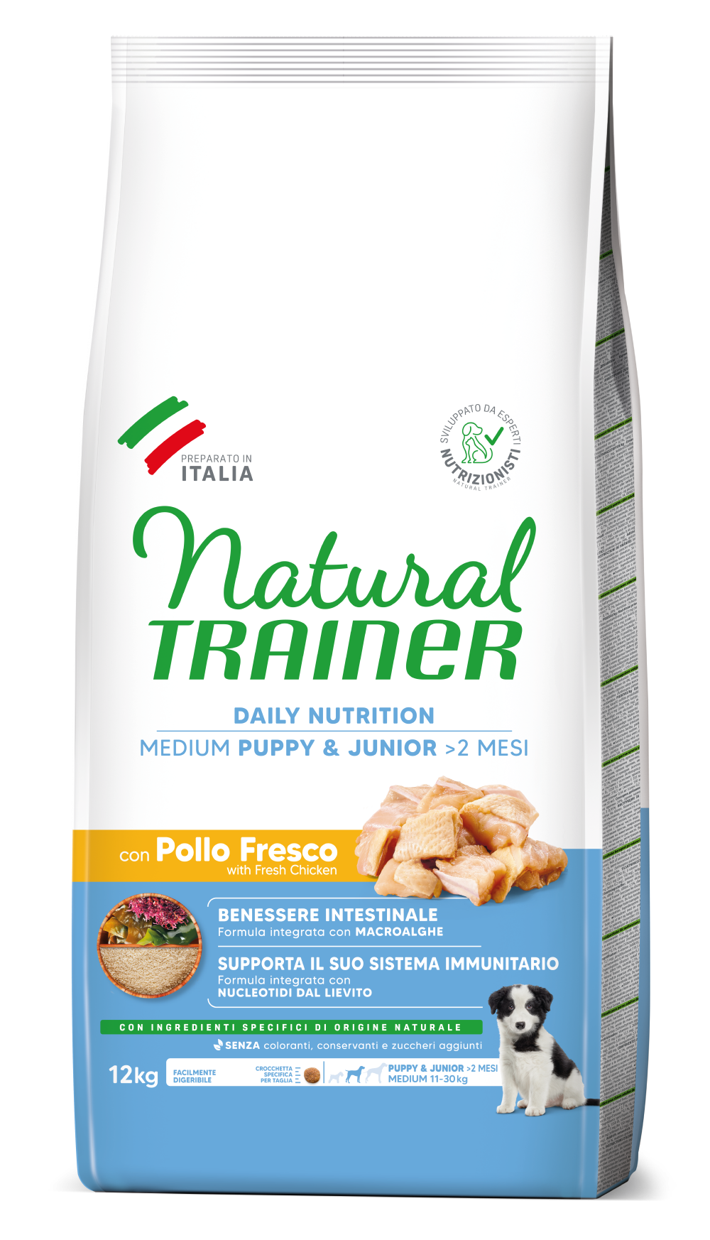 Natural trainer dog medium puppy & junior pollo fresco 12 kg
