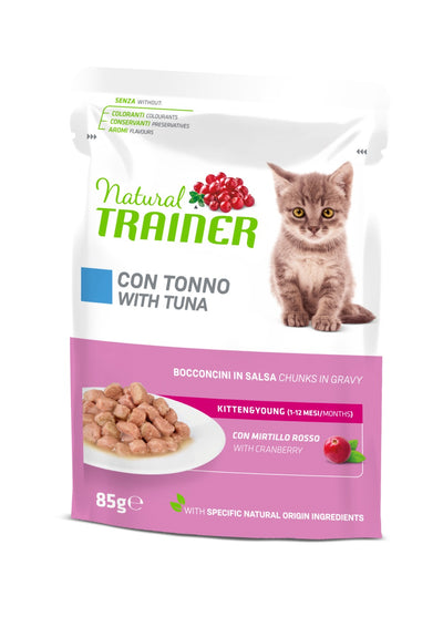 Natural Trainer Kitten & Young Tonno bocconcini in salsa per gatti 85 g