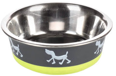 Cane Ciotola in Acciaio Inox Silhouette Flamingo 17 cm 900 ml Grigio/Verde Lime