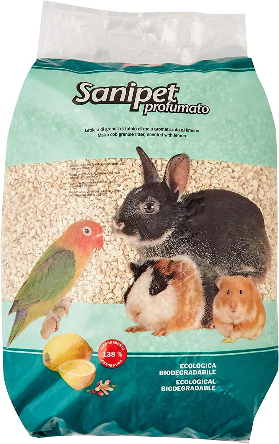 Lettiere Profumate in Granuli di Tutolo per Gabbie Sanipet – 4 kg
