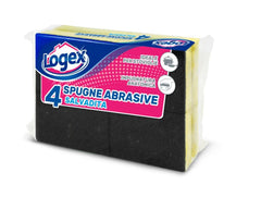 LOGEX SPUGNABELLA CON IMPUGNATURA SALVA UNGHIE GIALLO/VERDE CF. 4 PZ