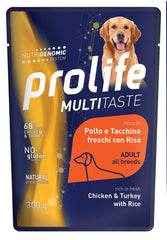 PROLIFE CANE MULTITASTE ADULTO POLLO, TACCHINO & RISO BUSTA 300 GR