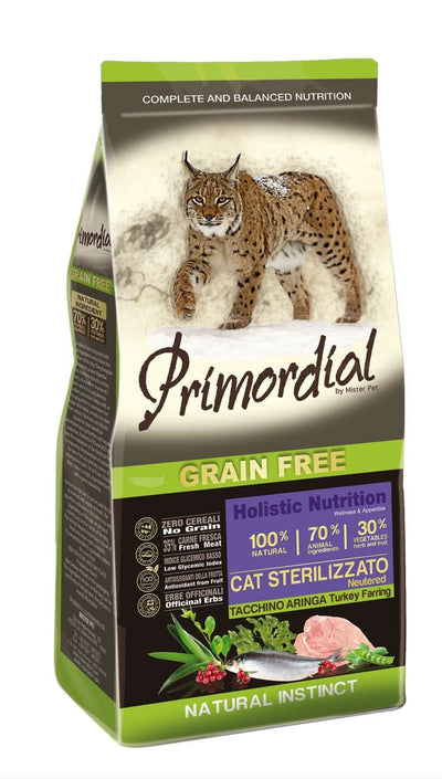 PRIMORDIAL GATTO ADULTO STERILIZZATO TACCHINO & ARINGA 400 GR