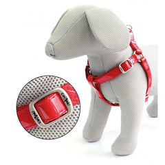 PETTORINA SIMILPELLE GLOSSY REGOLABILE ROSSA 50-70 CMX20MM