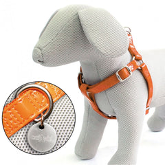 Pettorina Similpelle Glossy Regolabile 50-75 cm x 20 mm - Arancione