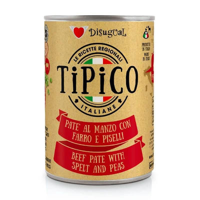 Disugual Cane Tipico Adulto Manzo, Farro & Piselli Lattina 400 gr