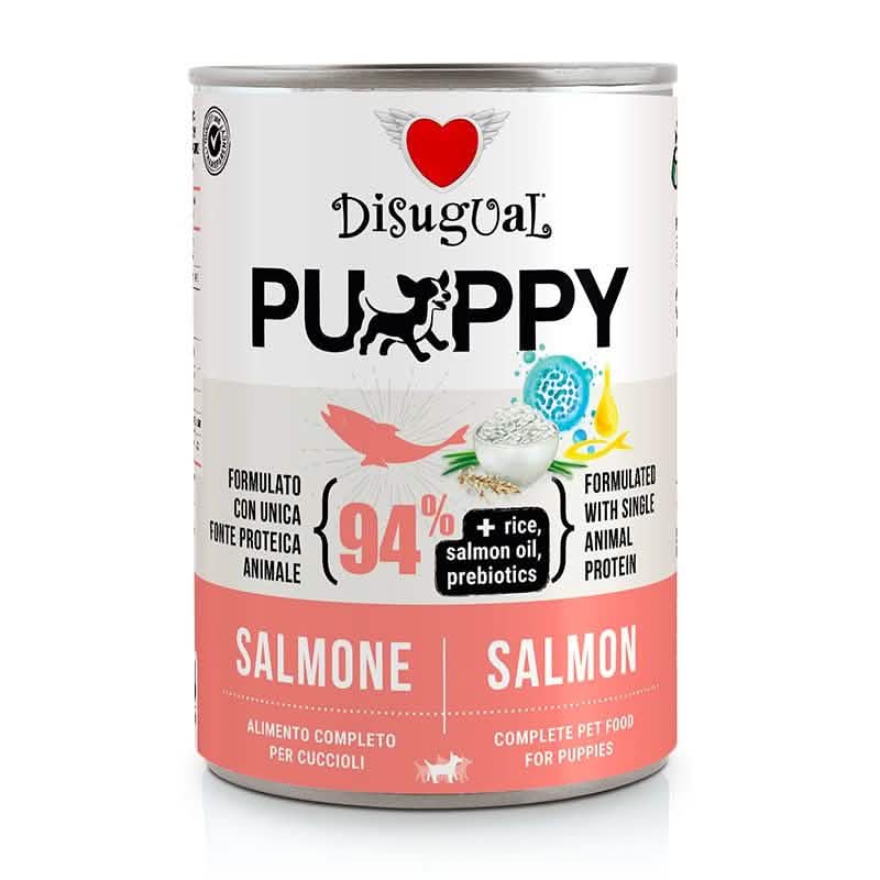 DISUGUAL Cane Puppy Monoproteico Salmone Lattina 400 gr - Nutrizione Completa per Cuccioli