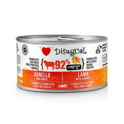 Cibo Umido Disigual Cane Vegetale Adulto Agnello & Carote - Lattina 150 gr