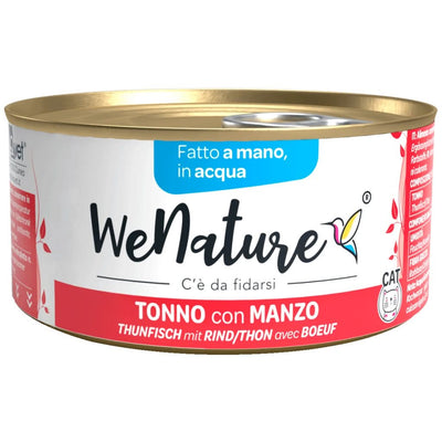 WENATURE GATTO LATTINA IN ACQUA DI COTTURA ADULTO TONNO & MANZO 85 GR