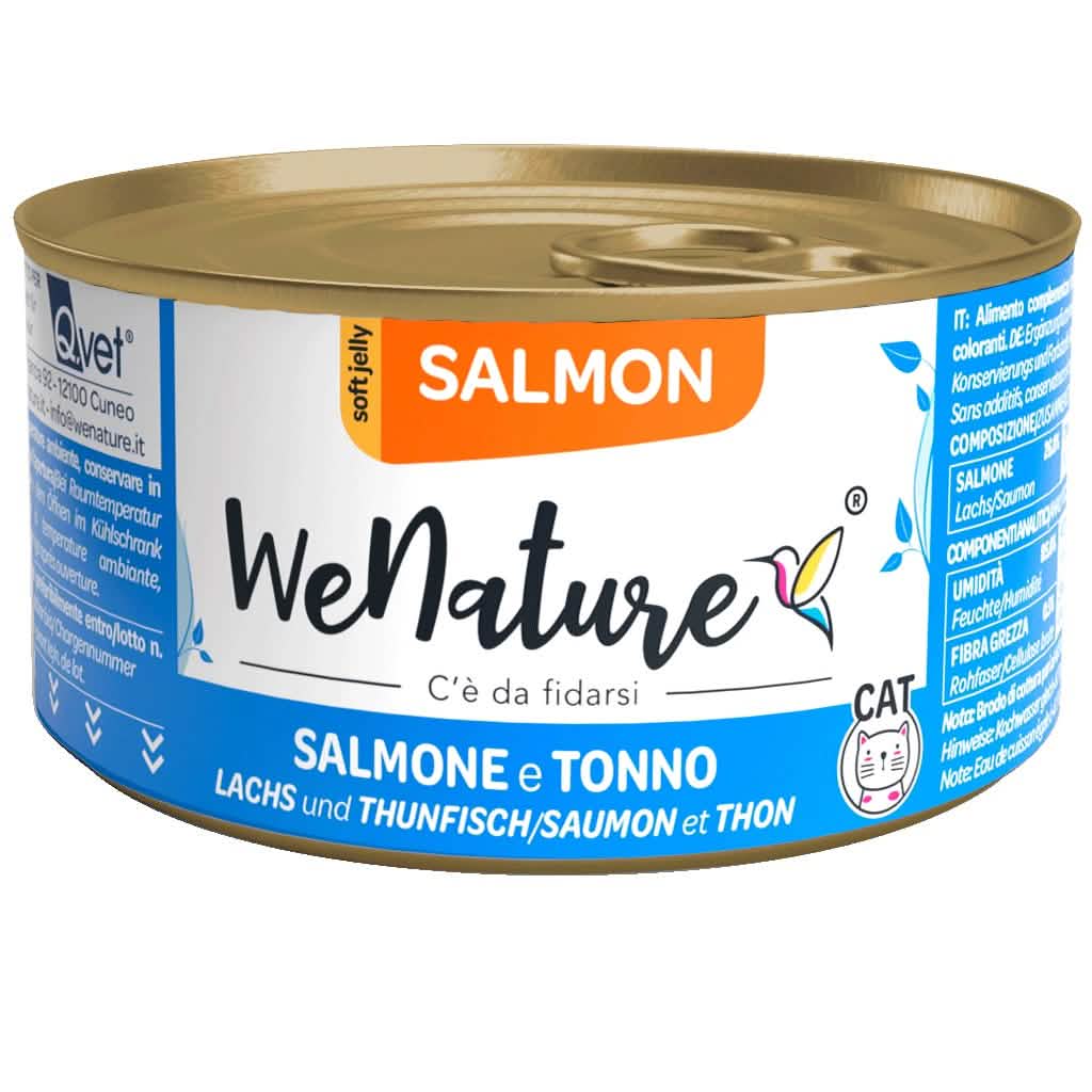 Cibo per Gatti WENATURE GATTO LATTINA IN JELLY ADULTO SALMONE & TONNO 85 GR
