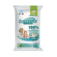 Salviette Igieniche Biodegradabili al Tè Verde e Camomilla - 35 PZ
