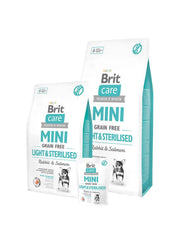 BRIT CARE CANE MINI GRAIN FREE LIGHT&STERILISED RABBIT&SALMON 7 KG