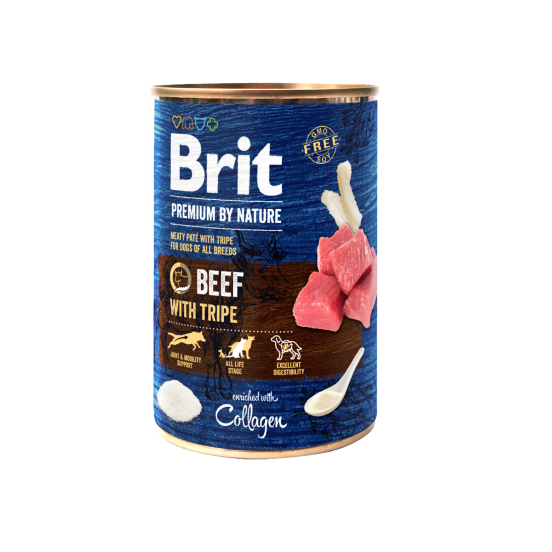 BRIT Premium by Nature Cane Lattina Adulto Manzo & Trippa 400 gr