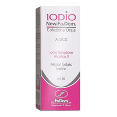 Iodio new.fa.dem. 2% + 2,5% soluzione orale, flacone da 20 ml iodio new.fa.dem. 2% + 2,5% soluzione orale, flacone da 1000 ml - Scodinzolando