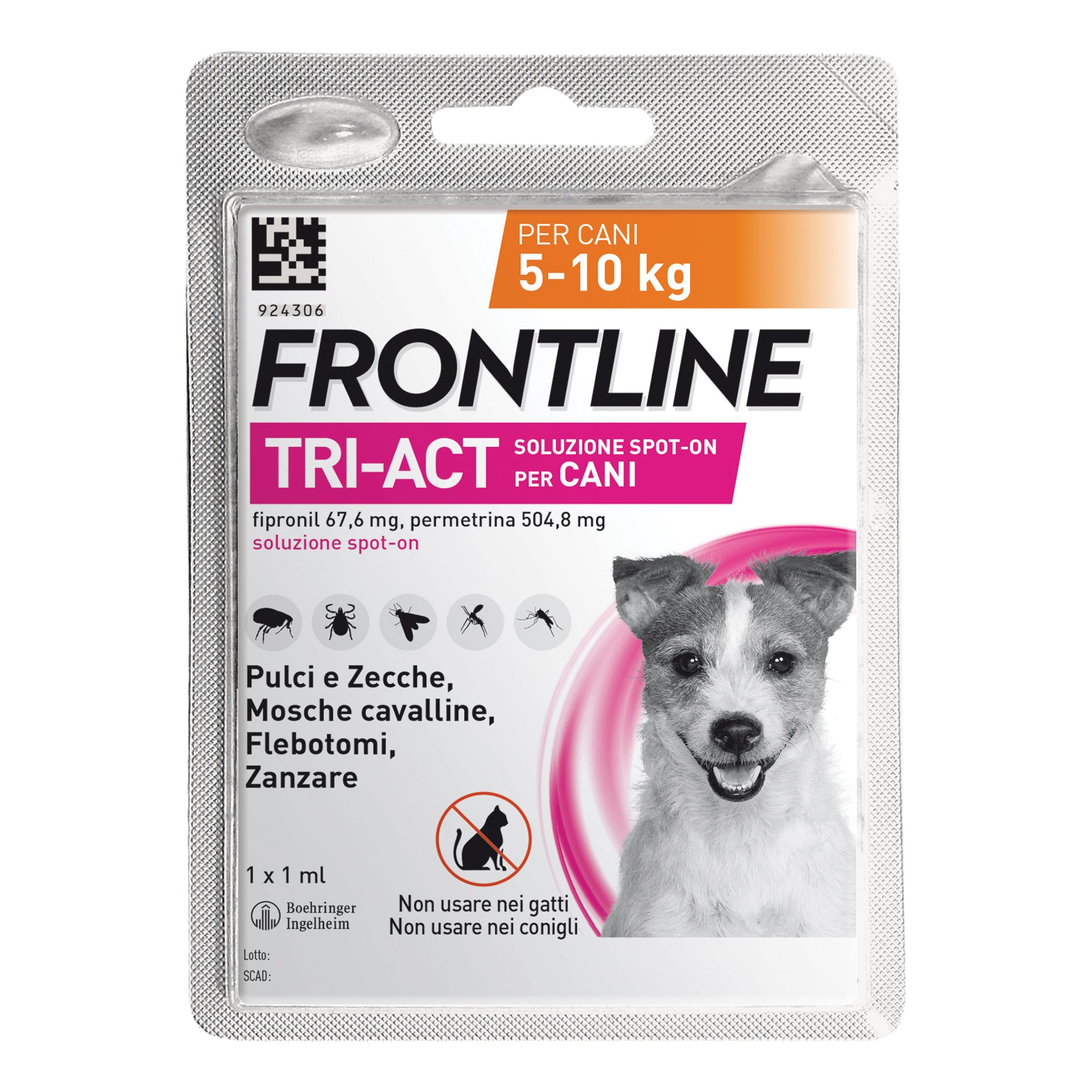 Frontline tri-act*1pip 5-10kg - Scodinzolando