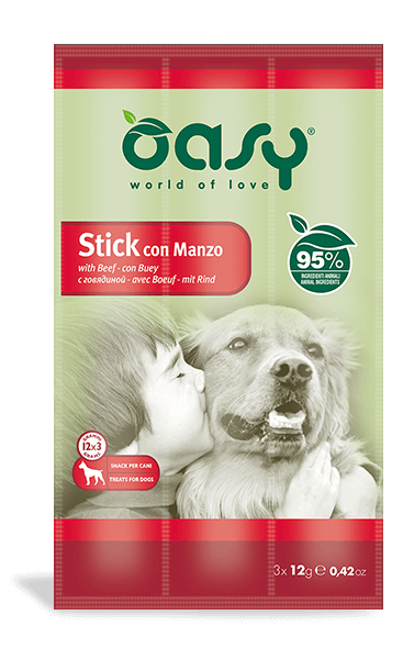 Oasy snack dog stick con manzo 3x12 g