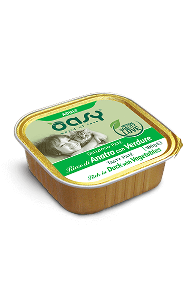 Oasy wet cat delizioso pate' adult anatra con verdure 100 g