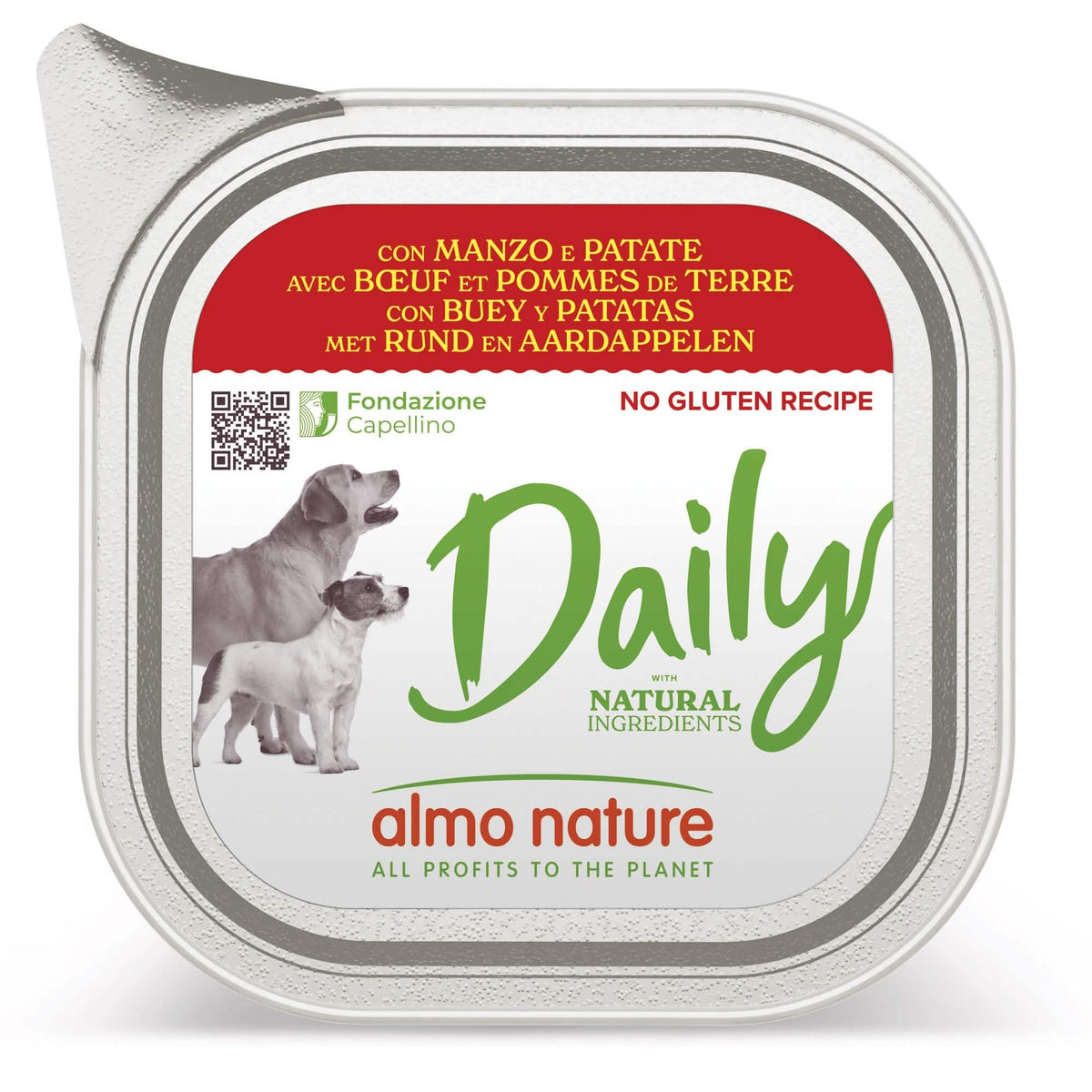 Daily menu dogs con vitello e carote 100 g