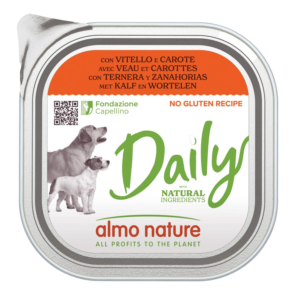 Daily menu dogs con vitello e carote 300 g