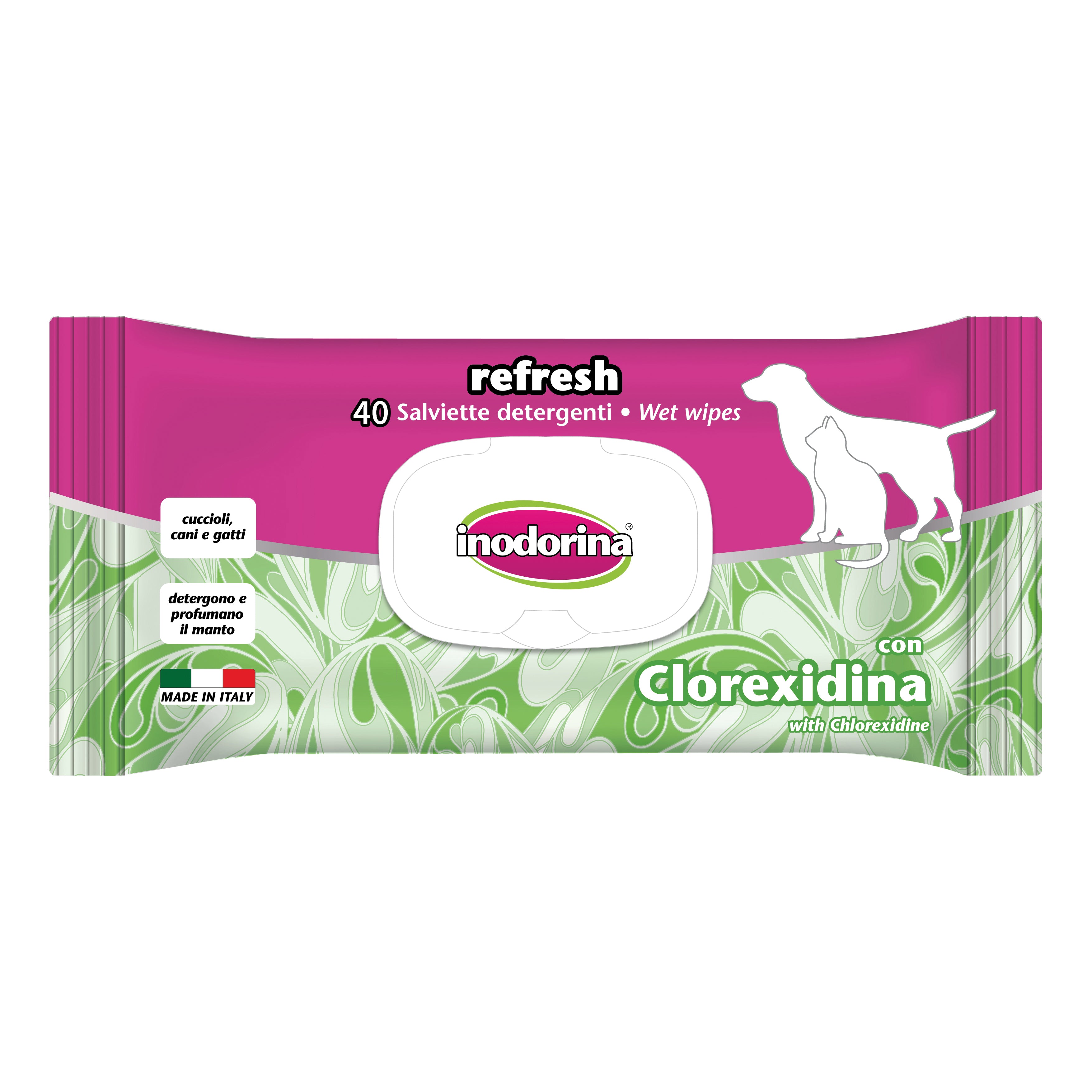 Salviette clorexidina inodorina 40 pezzi - Scodinzolando