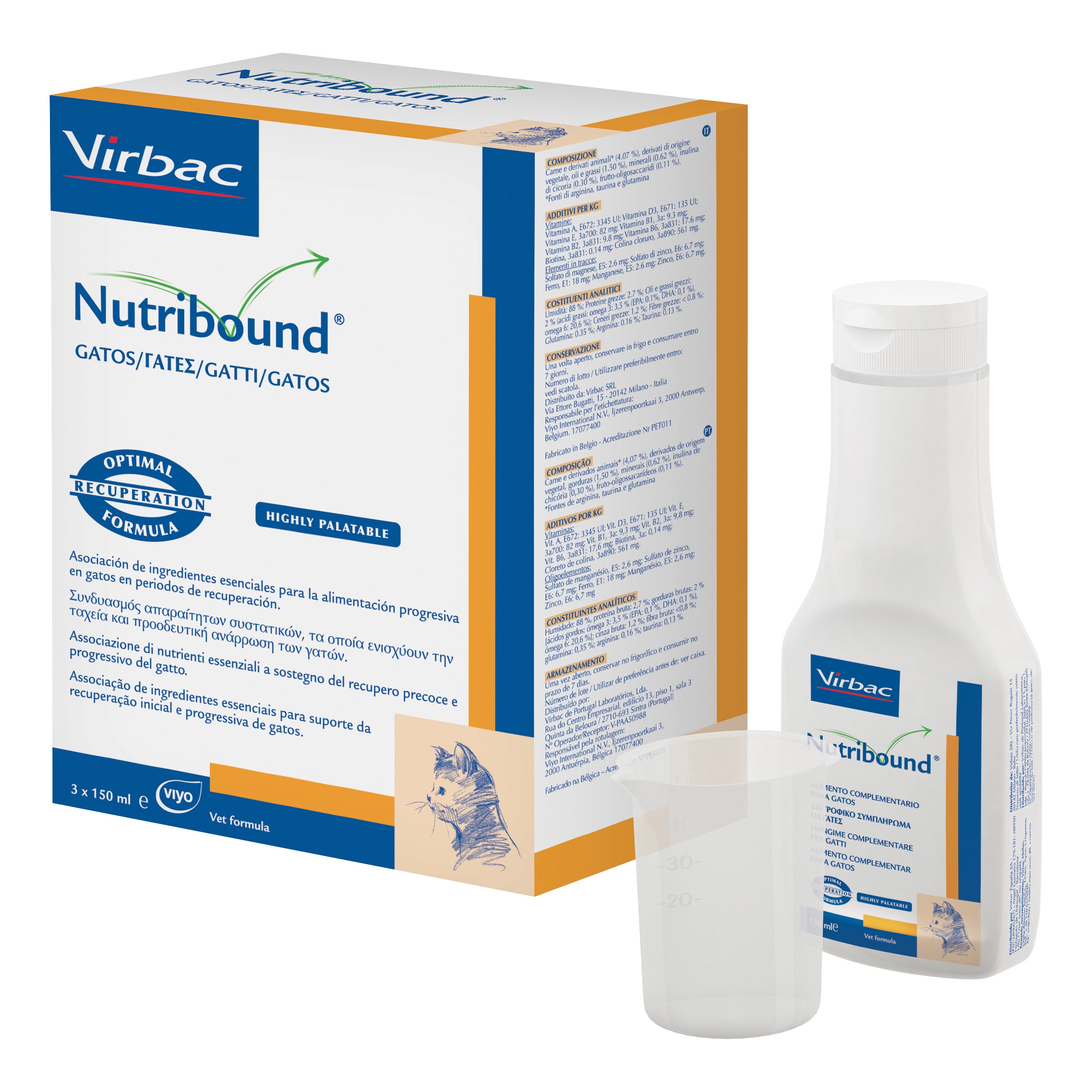 Nutribound soluzione orale appetibile per gatto 3 flaconi da 150 ml - Scodinzolando