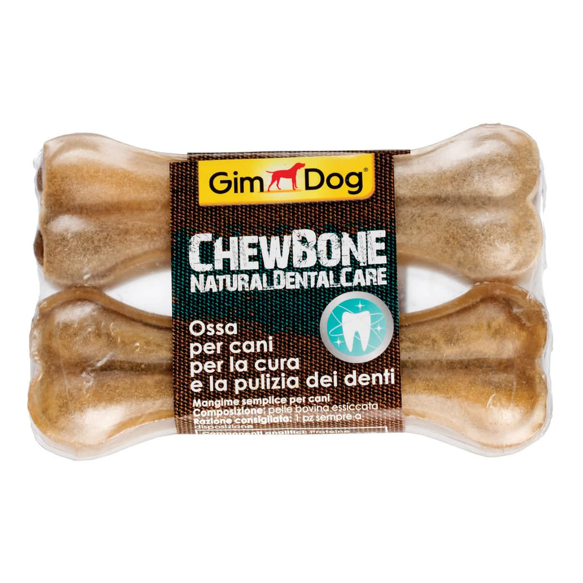 Gimdog bufalo osso cm 11,25-4,1/2 2 pezzi