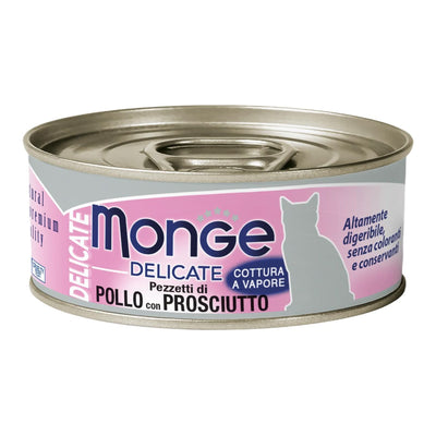 Monge natural quality gatto monge delicate pezzetti di pollo con prosciutto 80 g