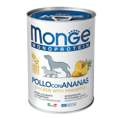 Monge monoproteico frutta pollo/riso/ananas 400 g