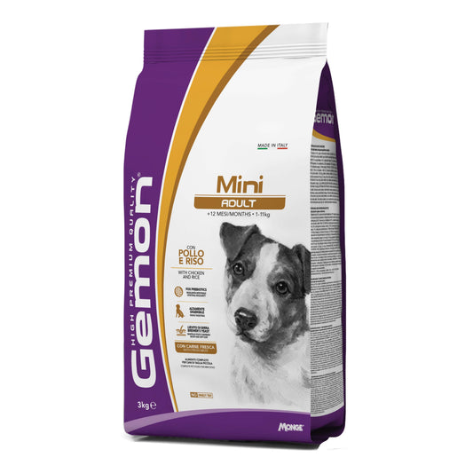 Gemon high premium quality cane crocchette mini adult pollo con riso 3 kg