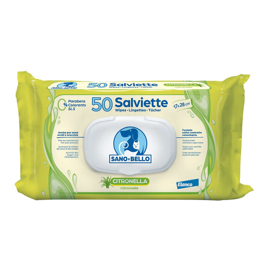Sano e bello salviette detergenti citronella 50 pezzi - Scodinzolando