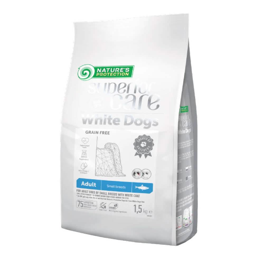 Nature's protection superior care dog white grain free herring adult small breed 1,5 kg