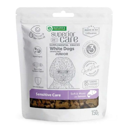 Nature's protection superior care dog snack white grain free sensitive care salmon junior all breed 150 g