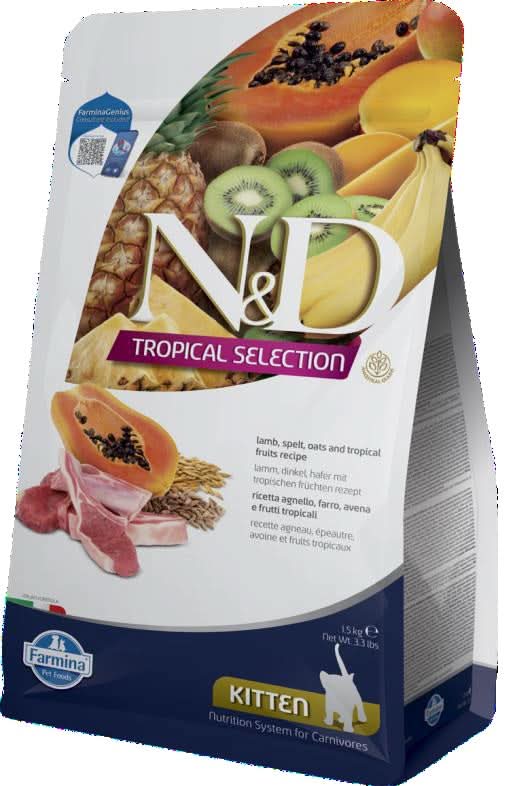 N&d cat tropical selection kitten lamb 1,5 kg
