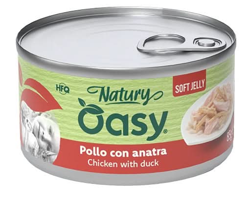 Oasy wet cat natury soft jelly pollo con anatra lattina 85 g