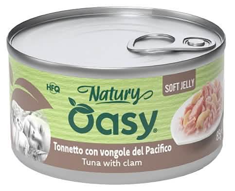 Oasy wet cat natury soft jelly tonnetto con vongole lattina 85 g