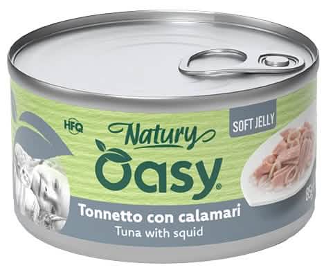 Oasy wet cat natury soft jelly tonnetto con calamari lattina 150 g