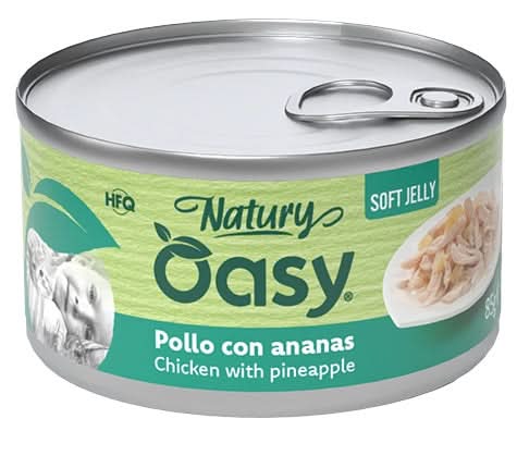 Oasy wet cat natury soft jelly pollo con ananas lattina 150 g