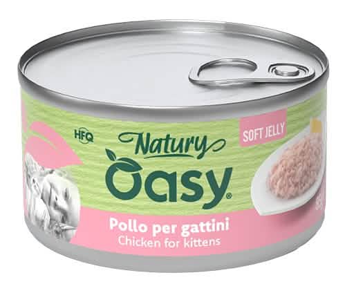 Oasy wet cat natury soft jelly pollo per gattini lattina 150 g