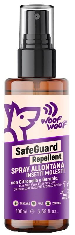 Woof woof wellness safeguard repellent naturale anti insetti molesti zanzare, pulci e zecche 100 ml