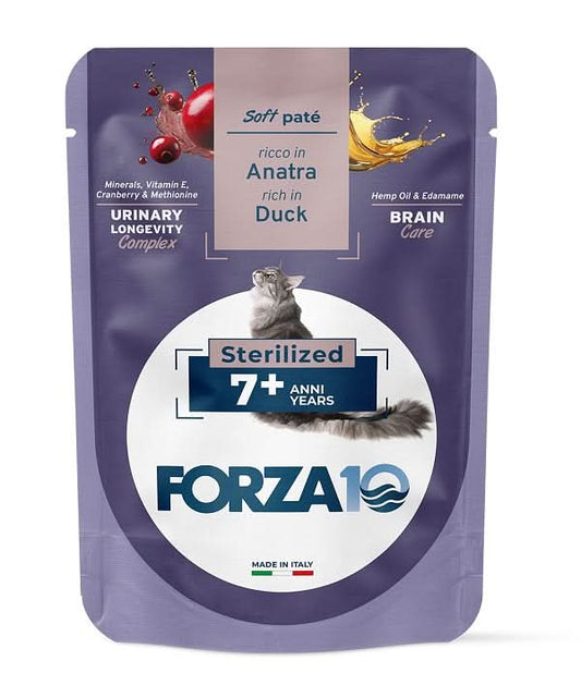 Forza 10 maintenance cat adult 7+ anni sterilized anatra wet pate' '80 g