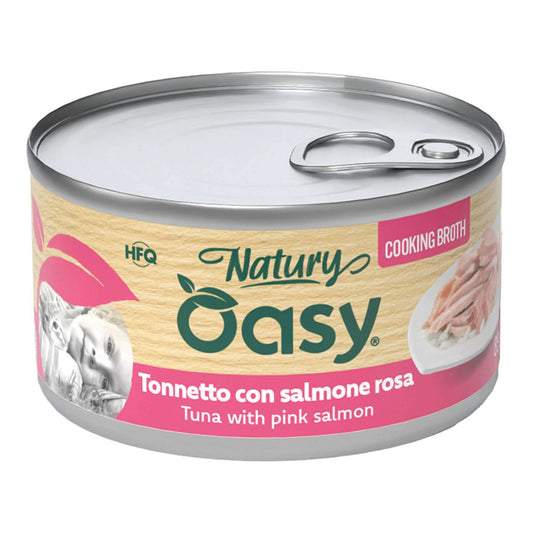 Oasy wet cat natury cooking broth tonnetto salmone rosa 85 g