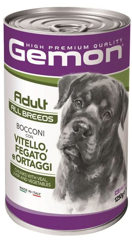 Gemon dog adult all breeds bocconi vitello-fegato-ortaggi 1250 g
