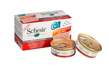 Schesir cat filetti di pollo con anatra multipack 6x50 g