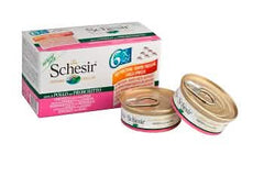 Schesir cat filetti di pollo con prosciutto multipack 6x50 g