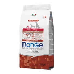 Monge mini puppy agnello & riso 2500 g - Scodinzolando