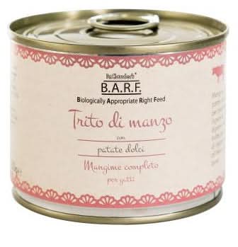 Barf gatto trito di manzo con patate dolci 200 g